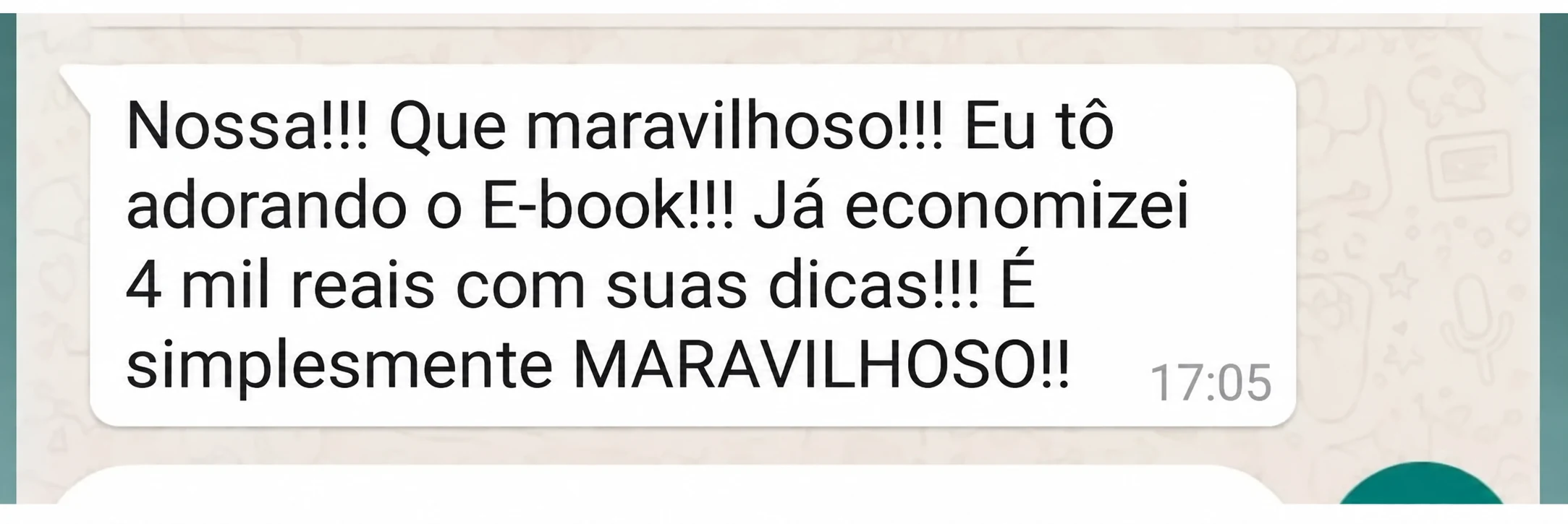 Referência externa ampliada: mensagem sobre economia atribuída a outro e-book.